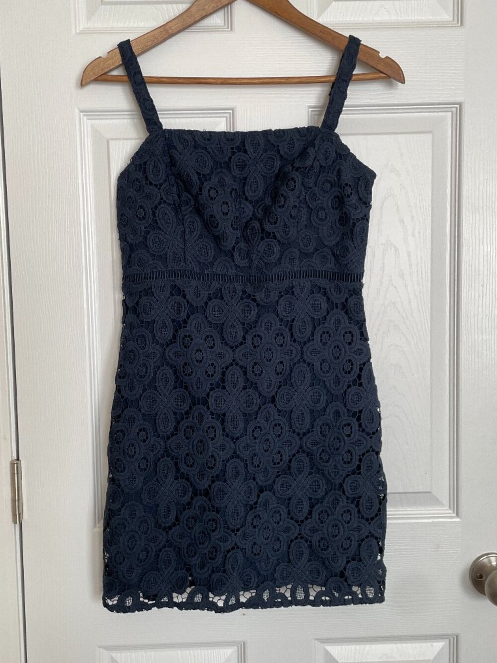 Hollister Navy Lace Mini Dress Crochet Floral Cocktail Party Size S